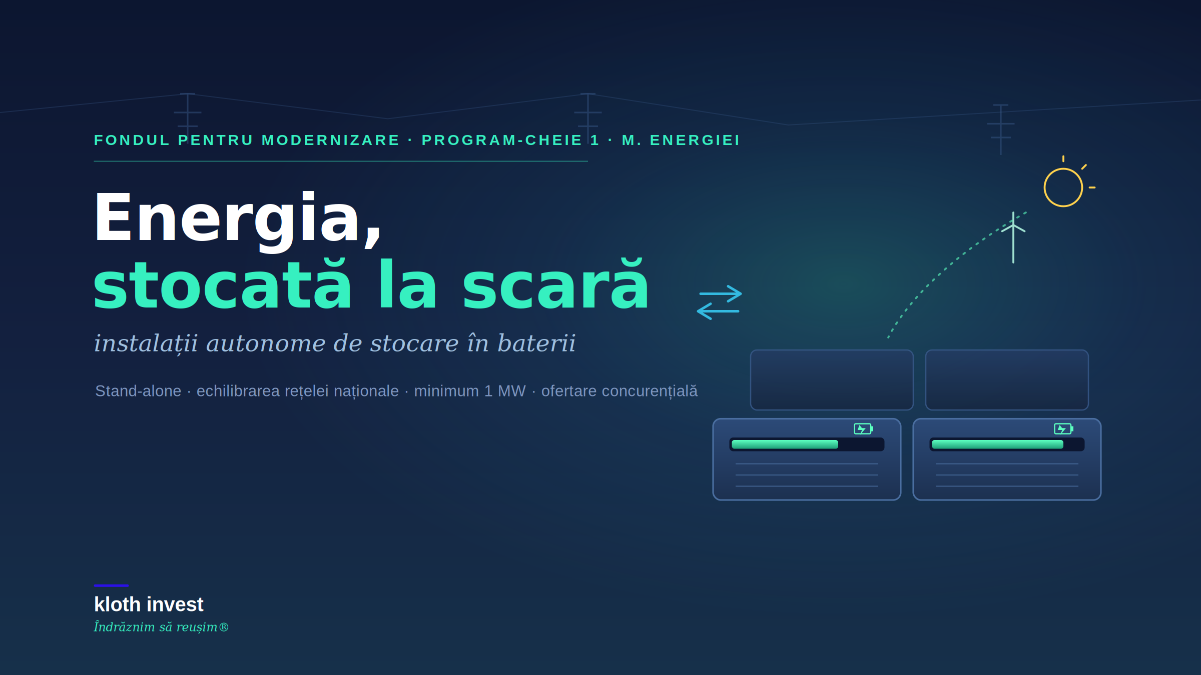 Instalații autonome de stocare în baterii a energiei electrice